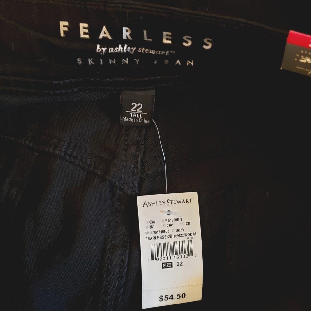 Ashley Stewart Fearless Skinny Black Jeans, Size 22 Tall - Picture 7 of 9